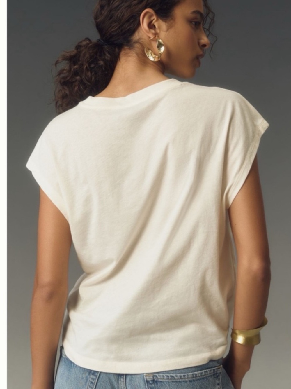 NWT Anthropologie Rose Love print Graphic Cotton Muscle Tee, M - Picture 3 of 14